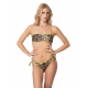 Bikini con stampa animalier marrone