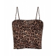 Top in stampa animalier marrone