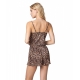 Top in stampa animalier marrone