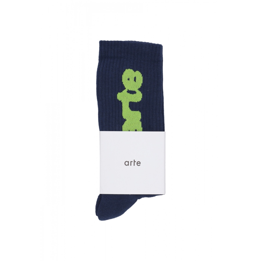 calza media uomo blurred vertical socks NAVY