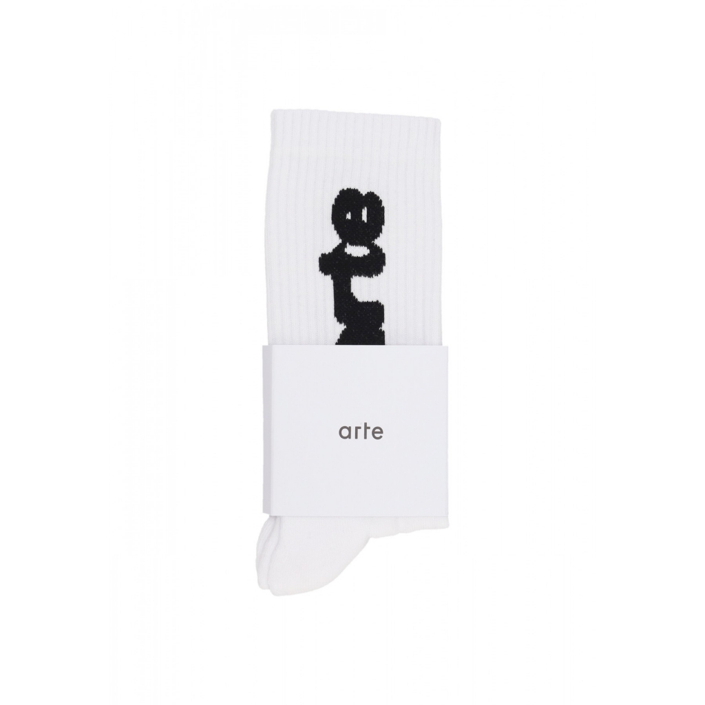 calza media uomo blurred vertical socks WHITE