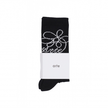 calza media uomo flower logo socks BLACK