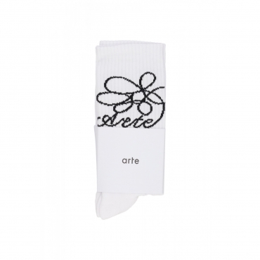 calza media uomo flower logo socks WHITE