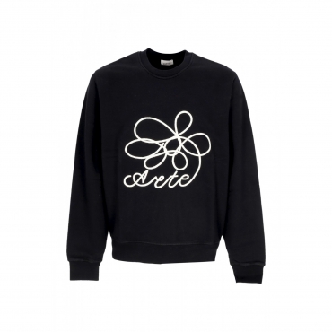 felpa leggera girocollo uomo flower logo crewneck BLACK