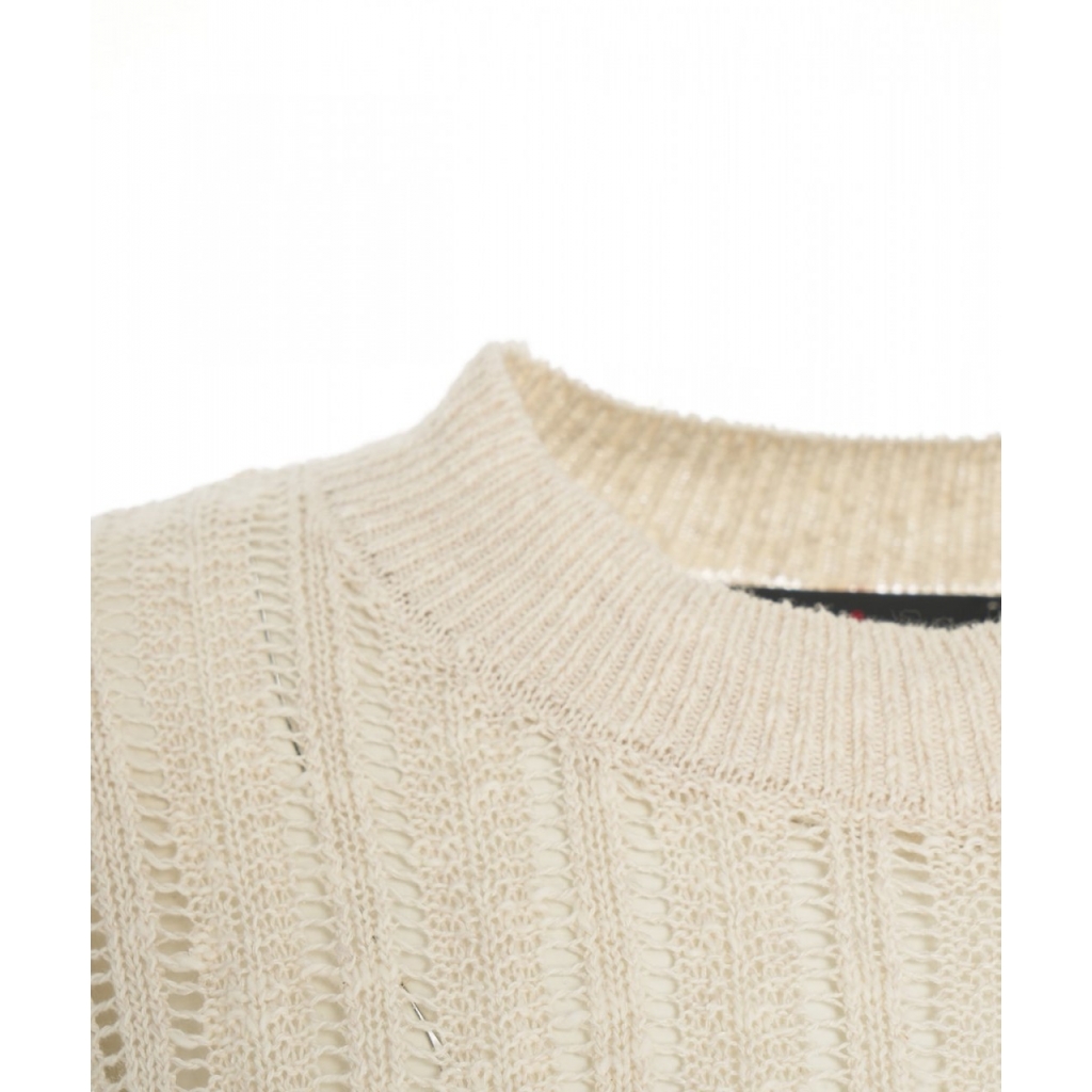 Maglione a rete beige