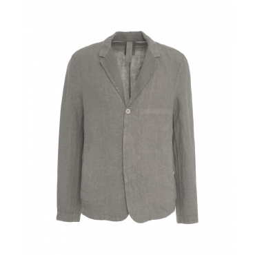 Blazer monopetto in lino grigio