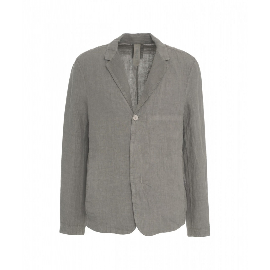 Blazer monopetto in lino grigio