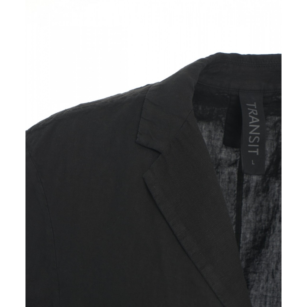 Blazer monopetto in lino nero