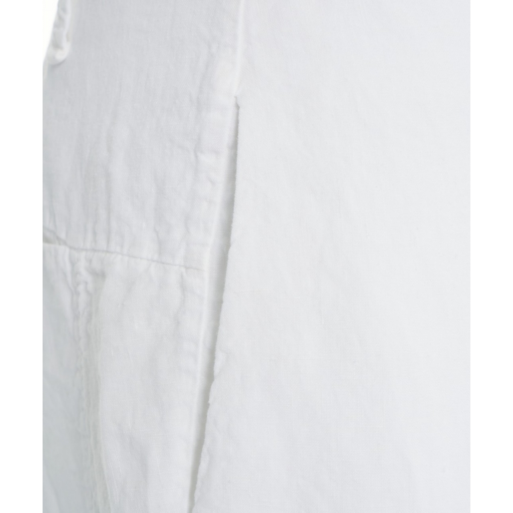 Pantaloni wide leg in lino bianco