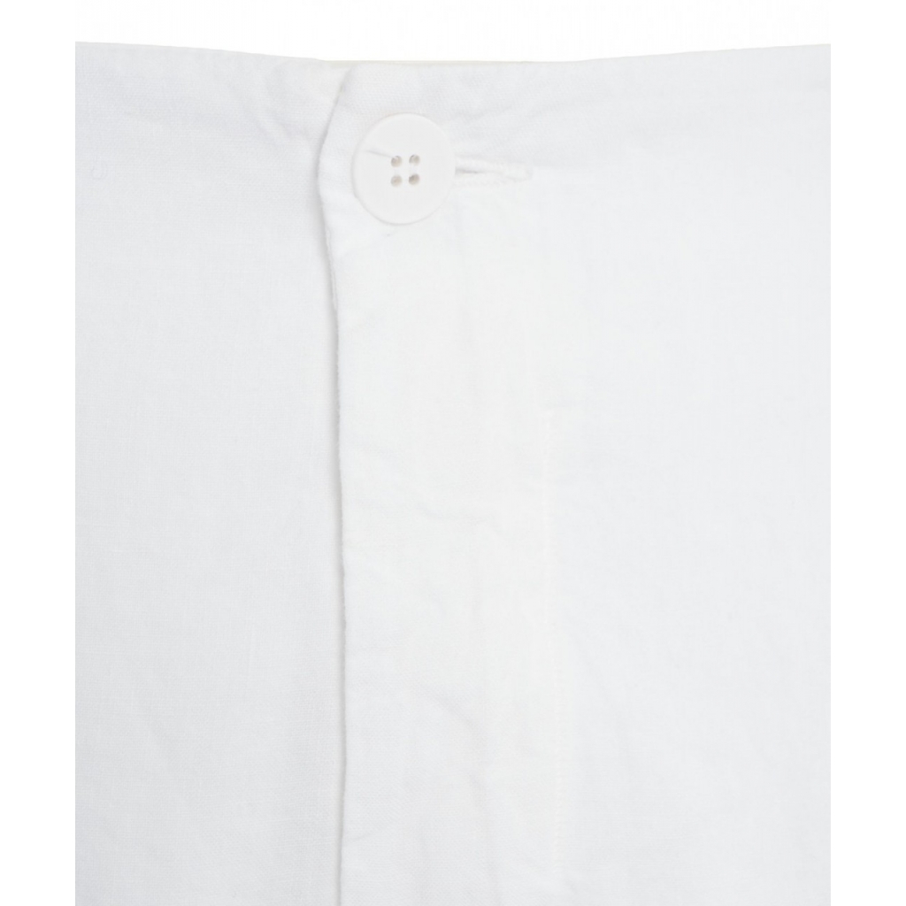 Pantaloni wide leg in lino bianco