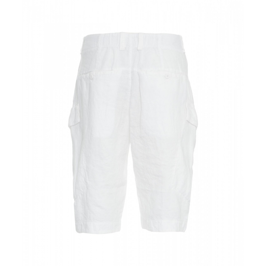 Pantaloncini cargo in lino bianco