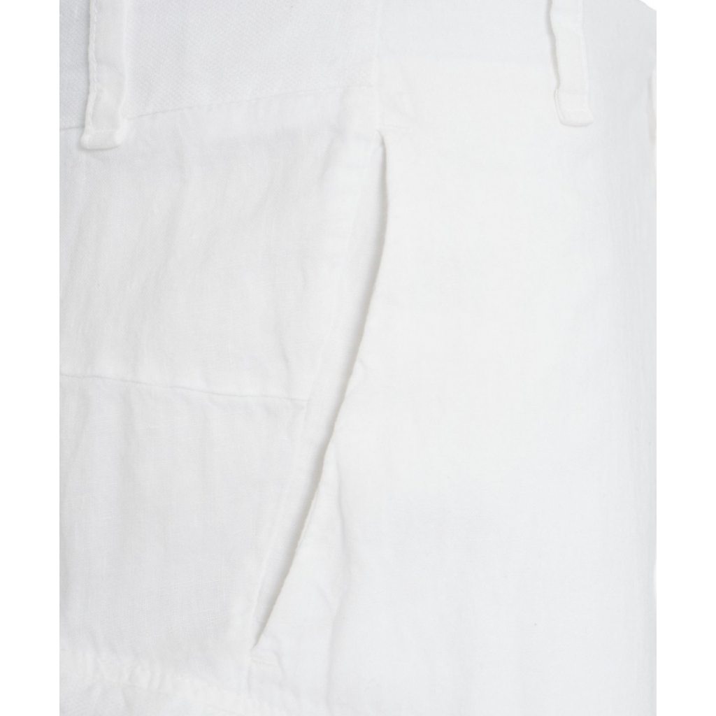 Pantaloncini cargo in lino bianco