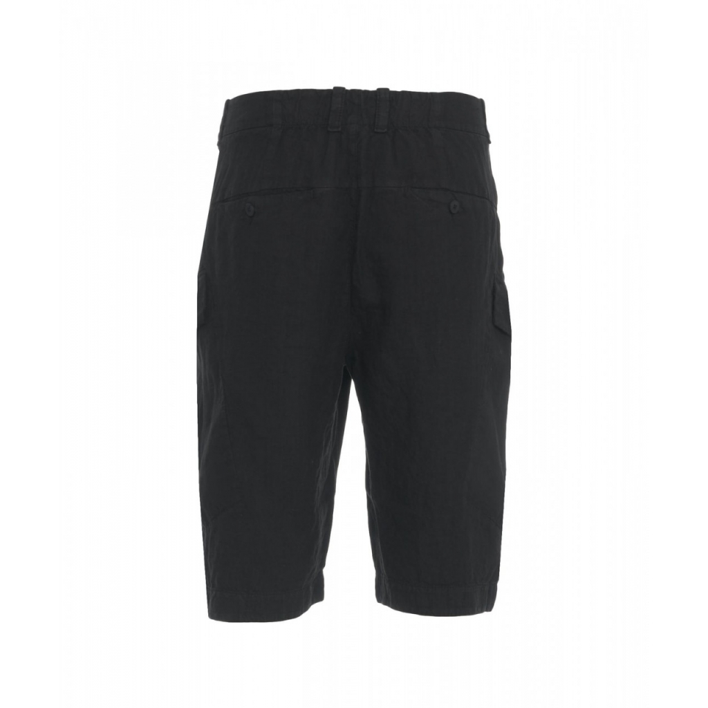 Pantaloncini cargo in lino nero