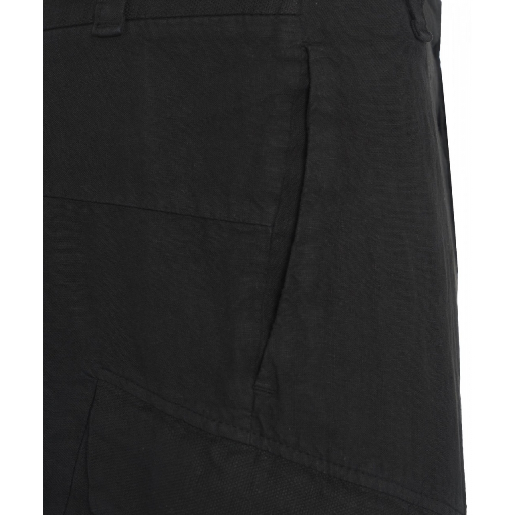 Pantaloncini cargo in lino nero