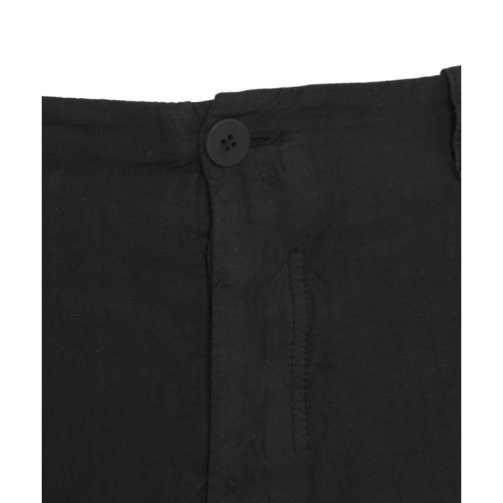 Pantaloncini cargo in lino nero