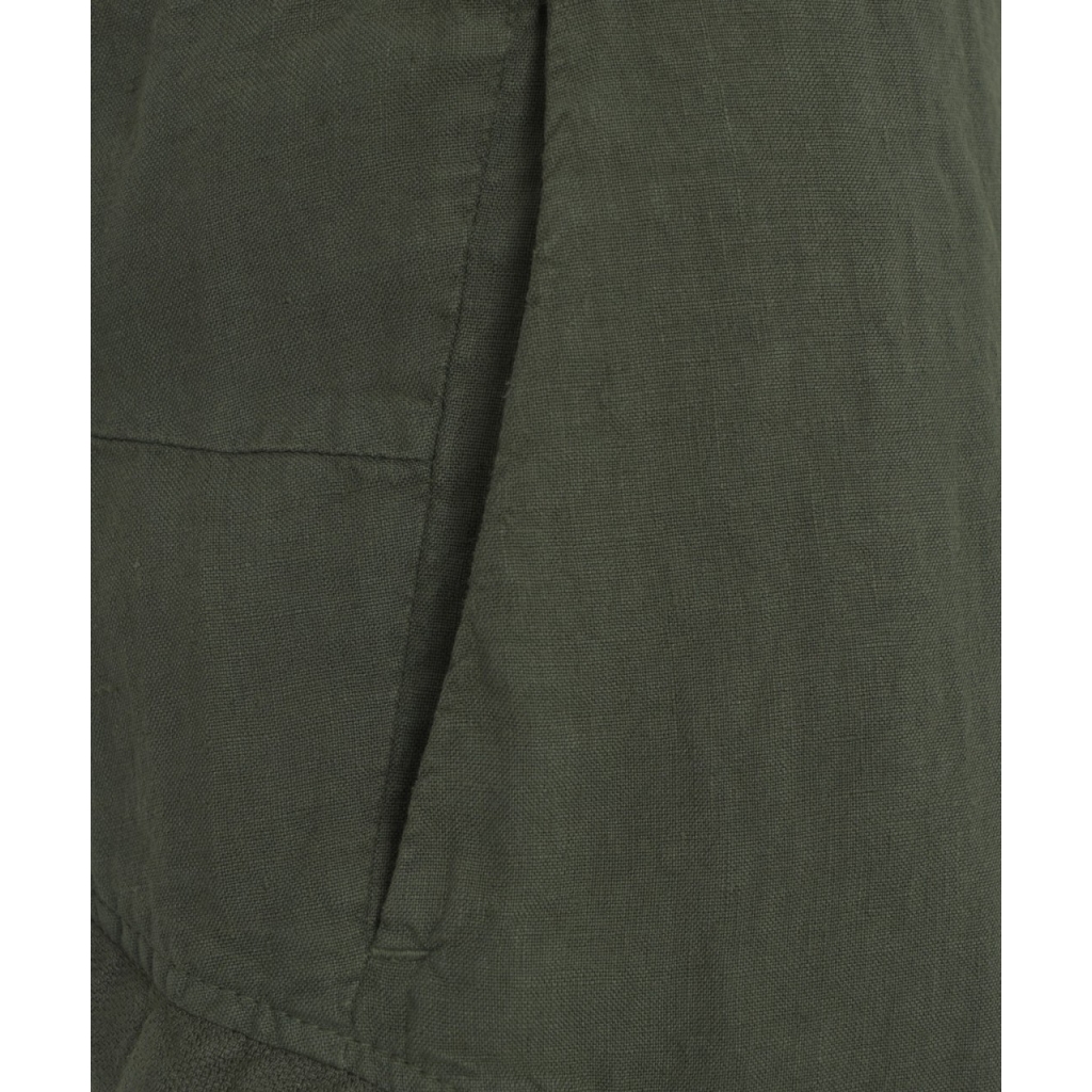 Pantaloncini cargo in lino verde