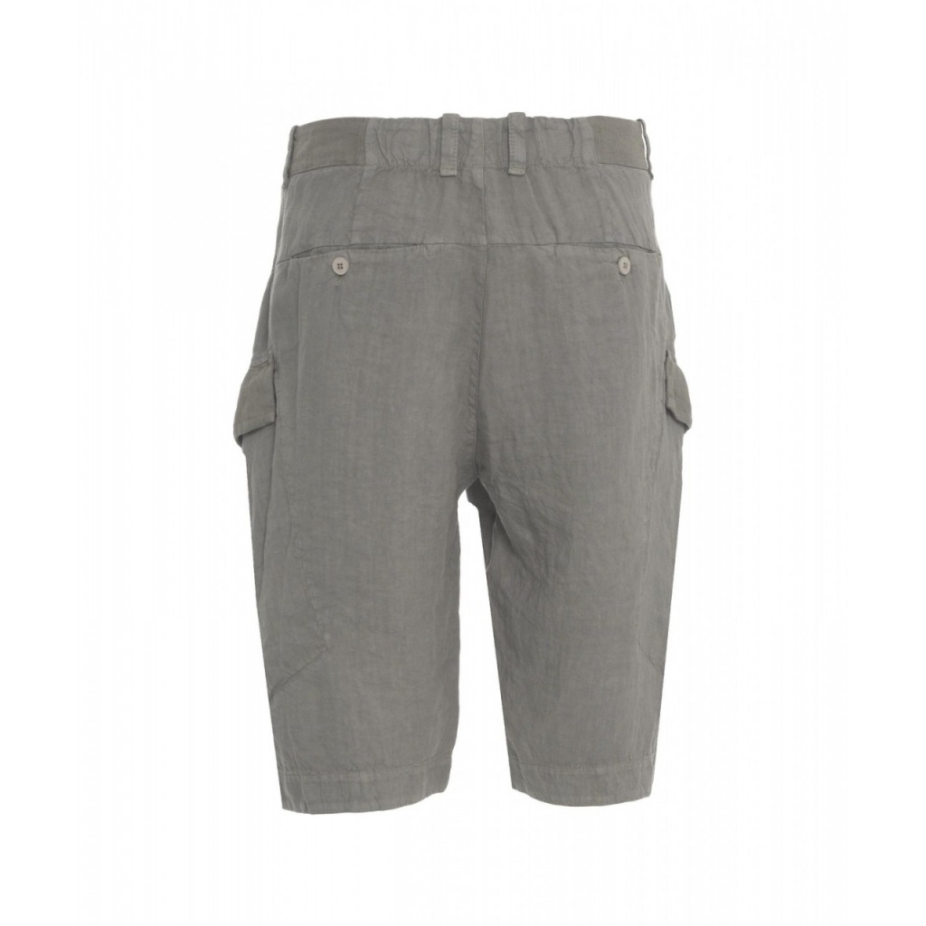 Pantaloncini cargo in lino grigio