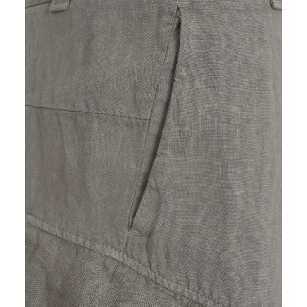 Pantaloncini cargo in lino grigio