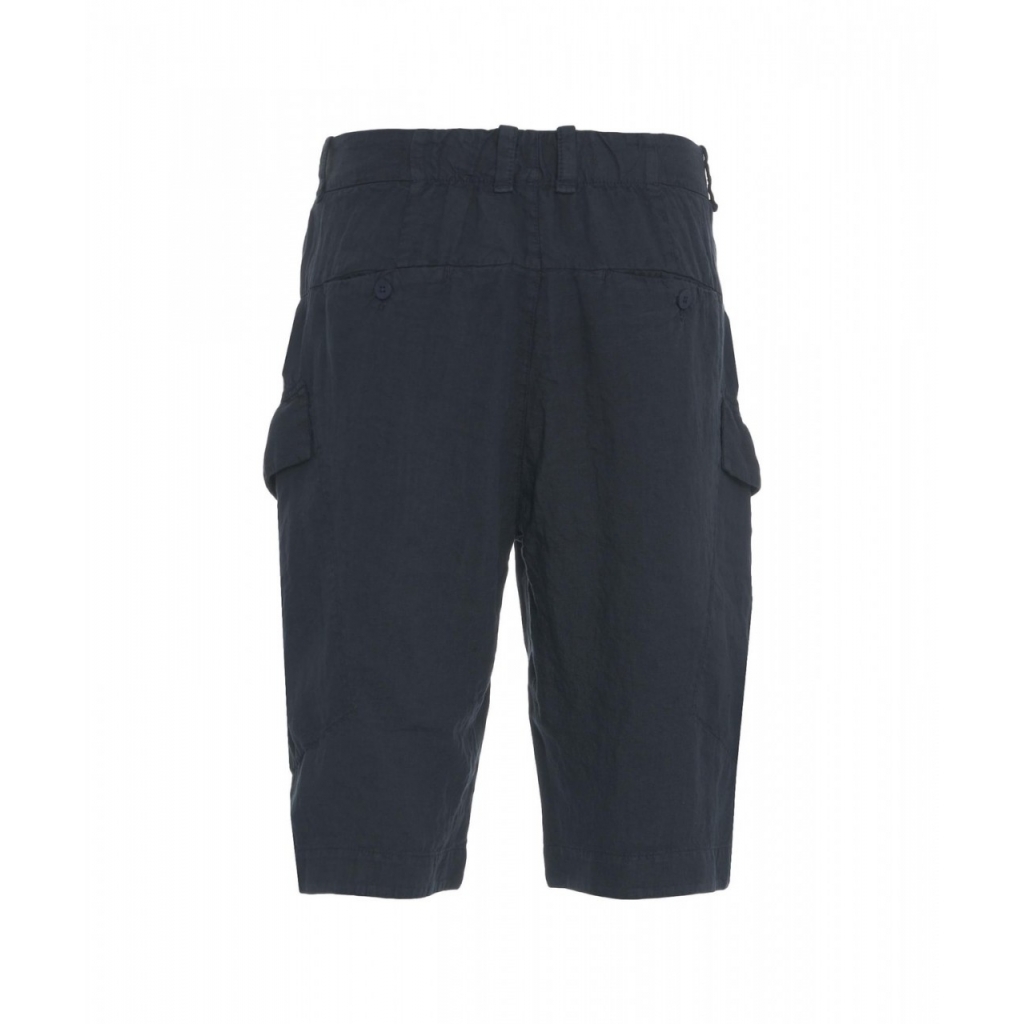 Pantaloncini cargo in lino blu scuro