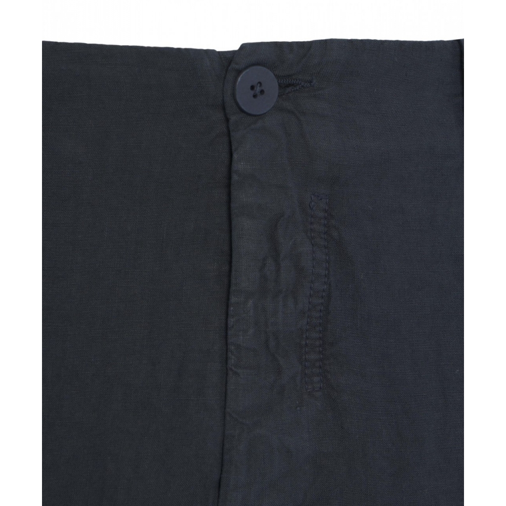 Pantaloncini cargo in lino blu scuro