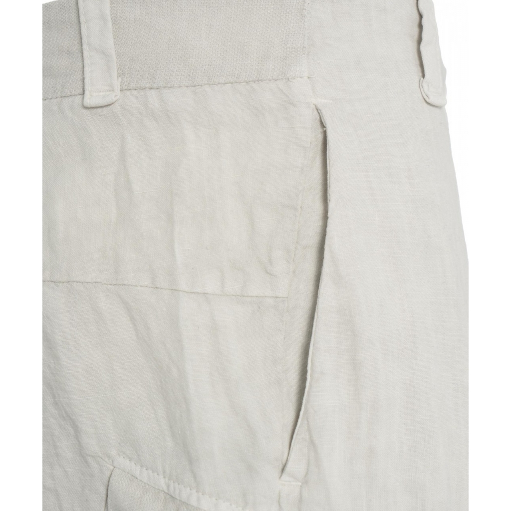 Pantaloncini cargo in lino grigio chiaro