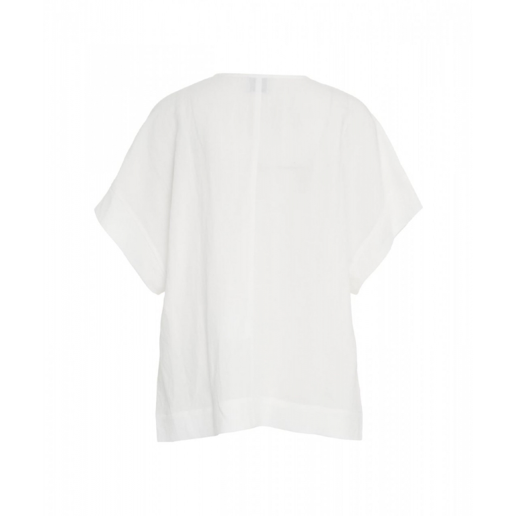 T-shirt in misto lino Majestic-A bianco