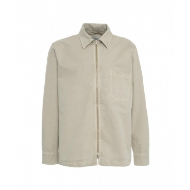 Overshirt con zip grigio chiaro