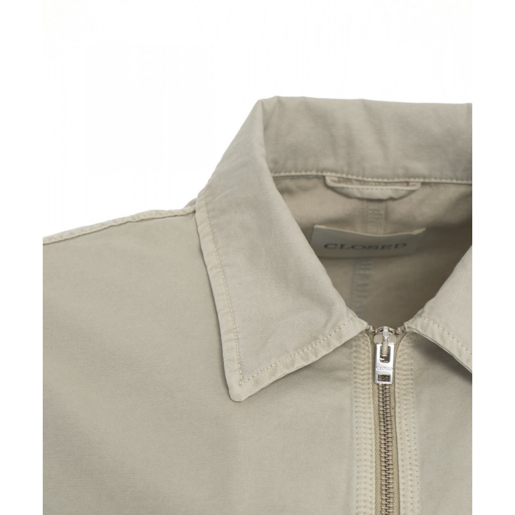 Overshirt con zip grigio chiaro