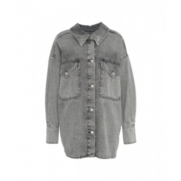 Giacca di jeans oversize grigio