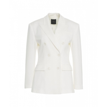 Blazer doppiopetto in scuba bianco