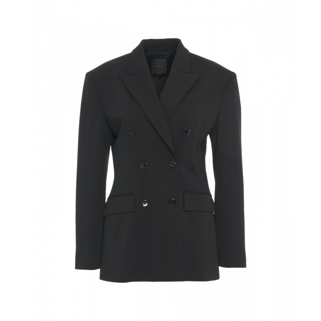 Blazer doppiopetto in scuba nero