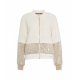 Giacca bomber con paillettes crema