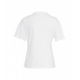 T-shirt con stampa e strass bianco