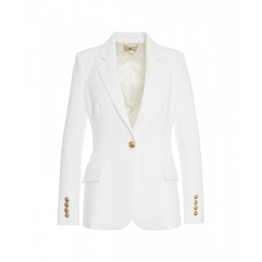 Blazer monopetto in crpe bianco