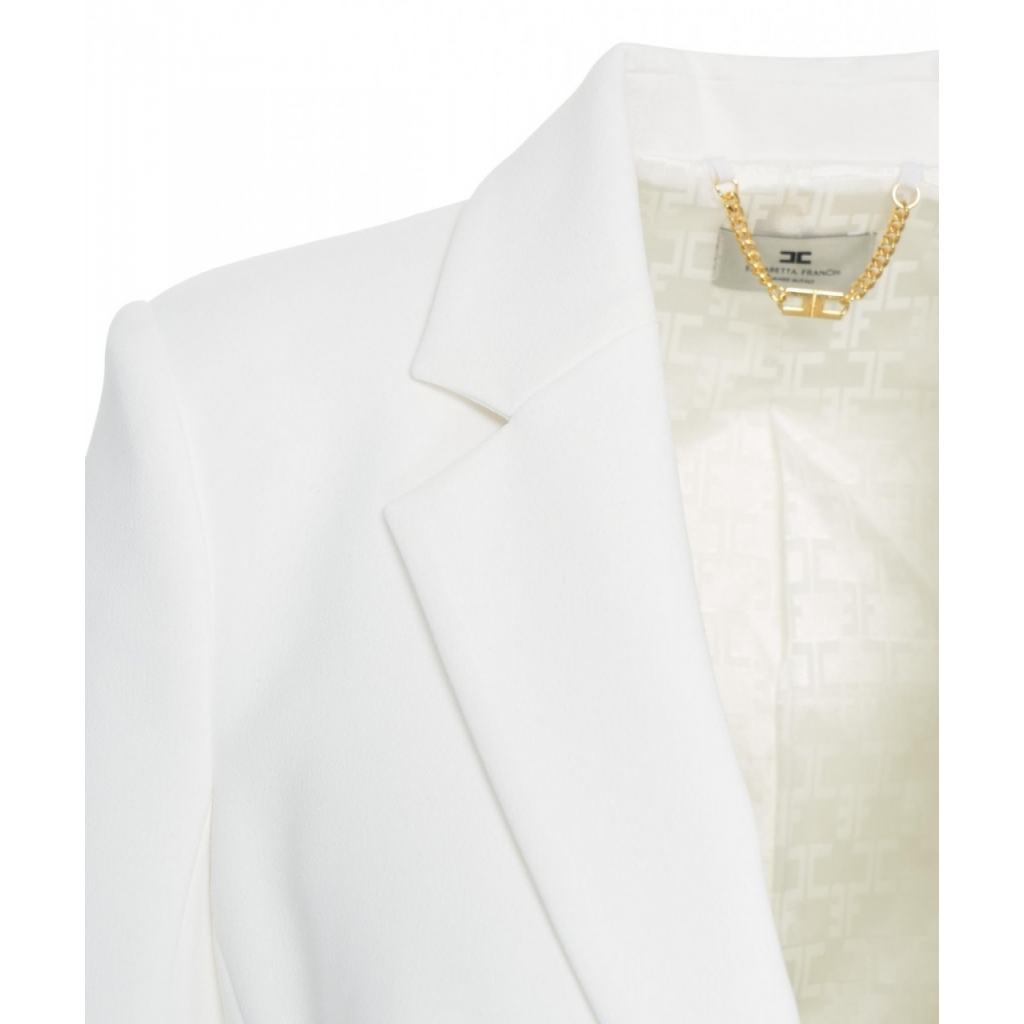 Blazer monopetto in crpe bianco