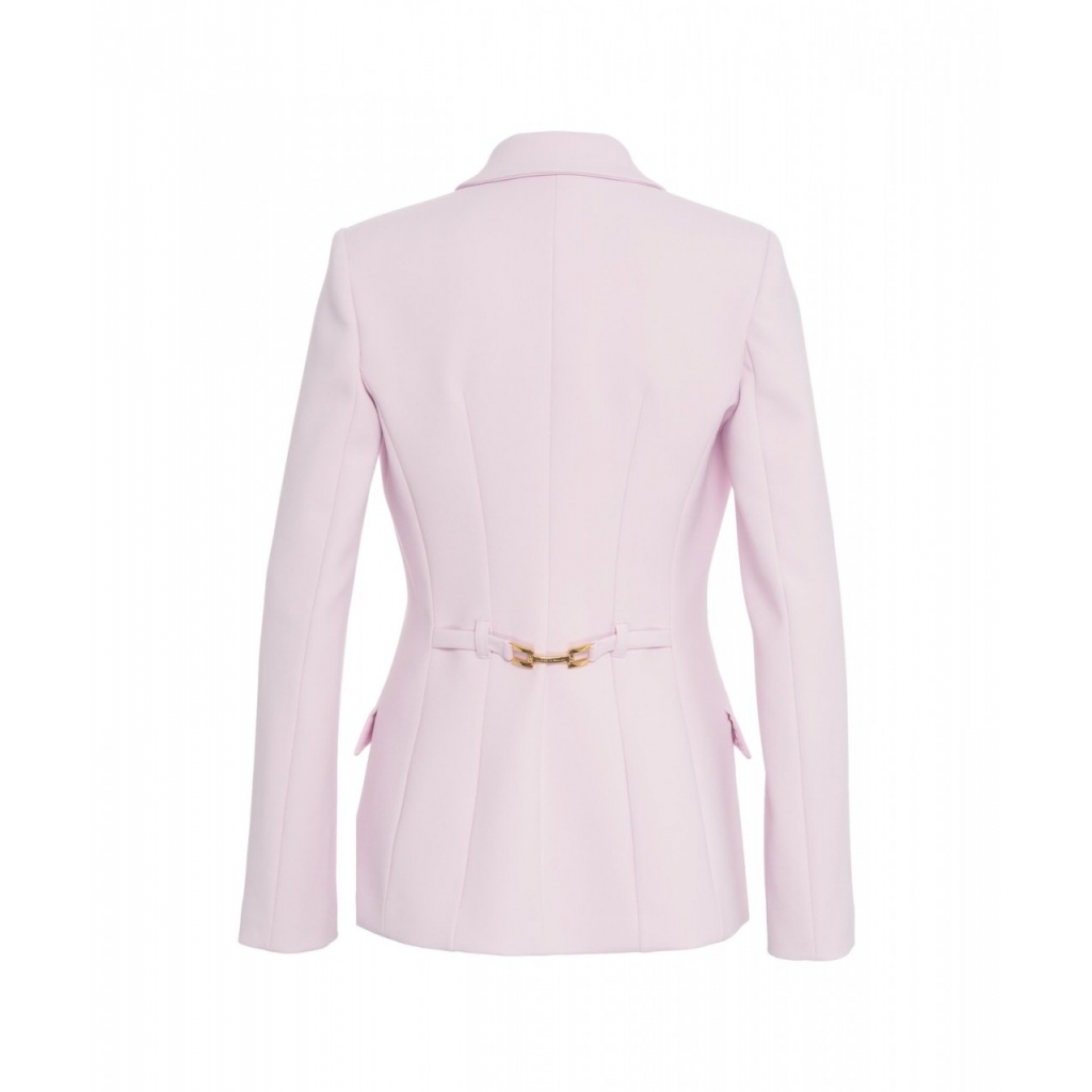 Blazer monopetto in crpe rosa chiaro