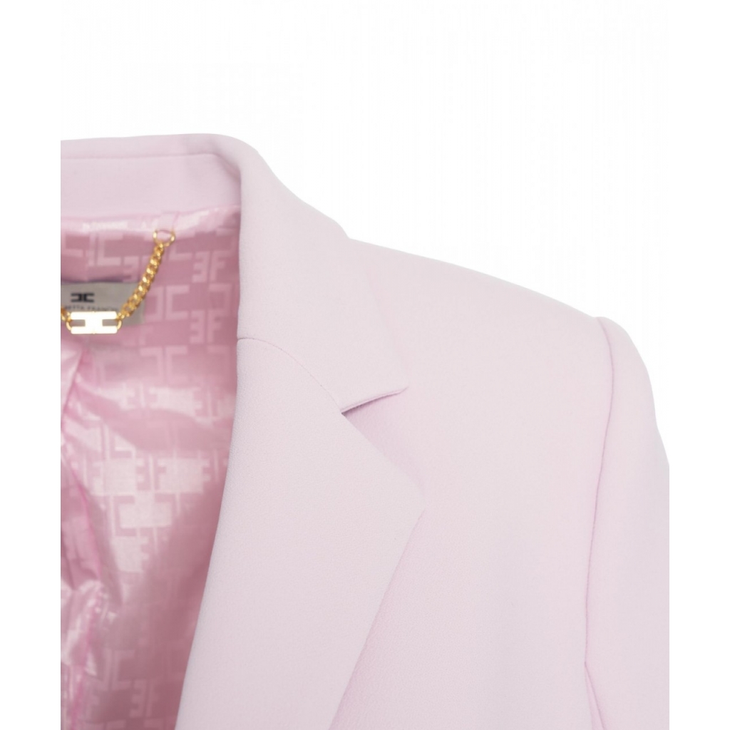 Blazer monopetto in crpe rosa chiaro