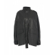 Giacca oversize in pelle nero