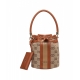 Borsa a secchiello in jacquard marrone