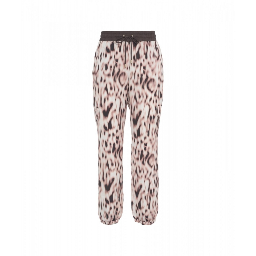 Pantaloni in stampa animalier marrone