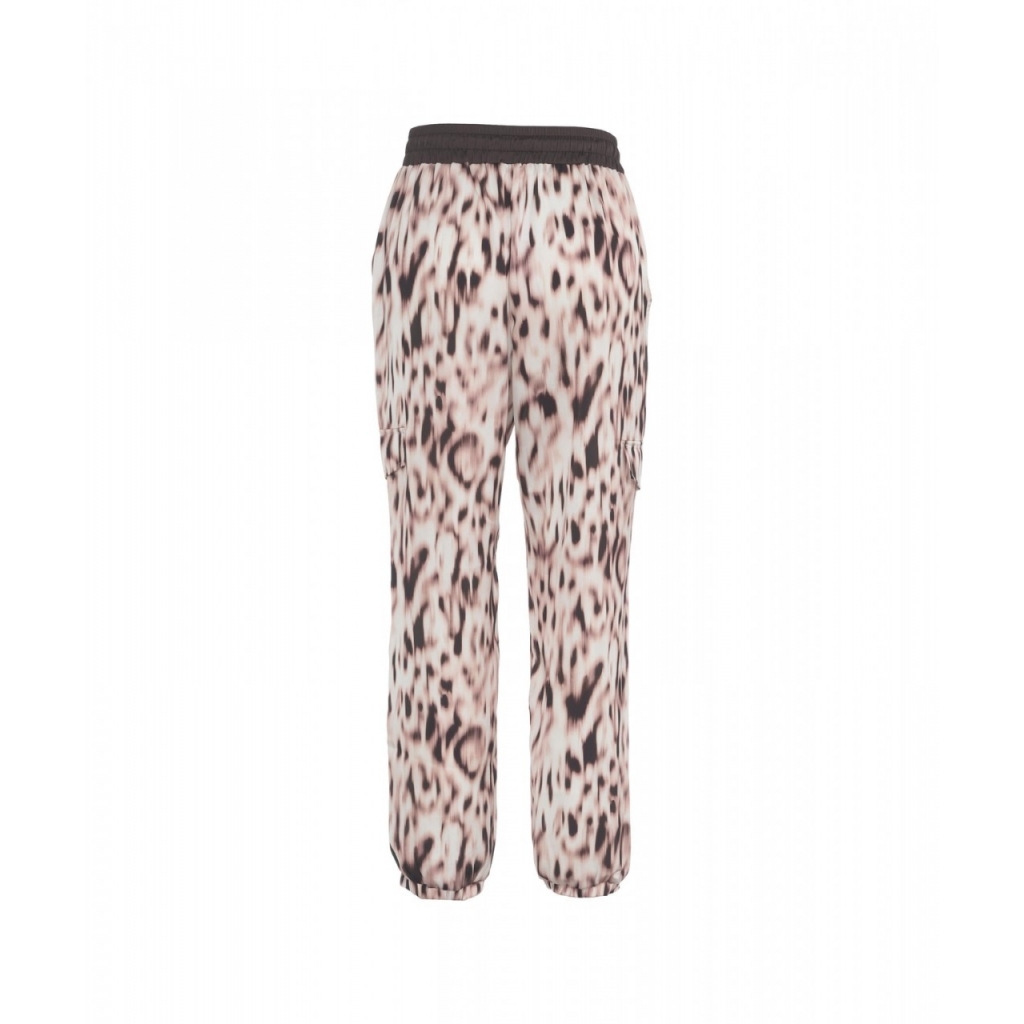 Pantaloni in stampa animalier marrone