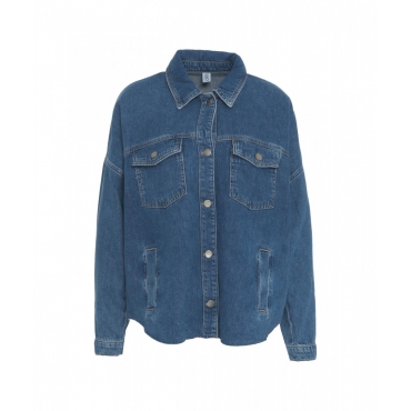 Overshirt in denim blu