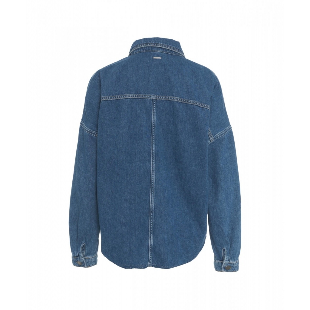 Overshirt in denim blu