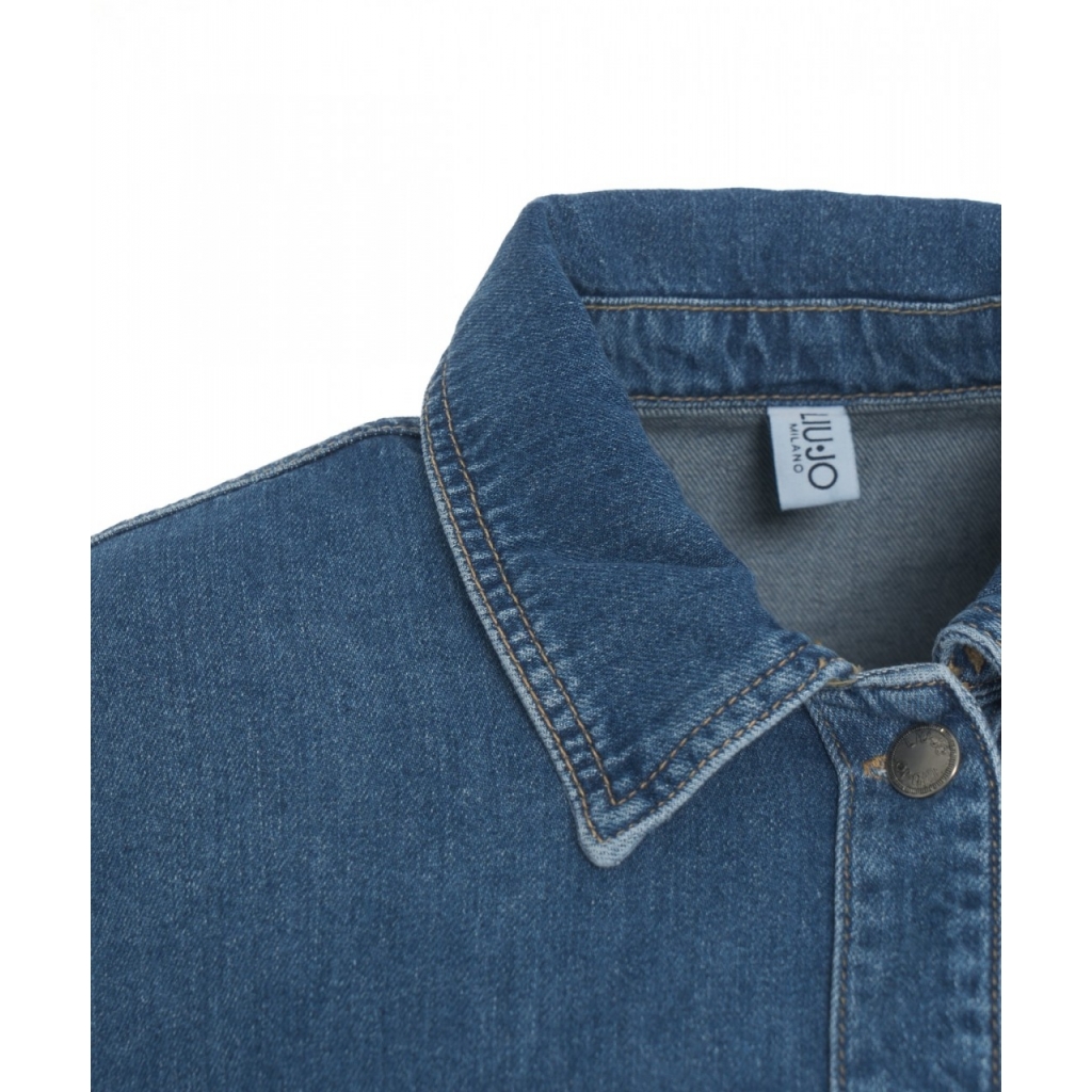 Overshirt in denim blu