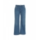 Straight cropped jeans blu