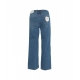 Straight cropped jeans blu