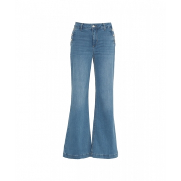 Jeans svasati bottom-up blu