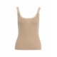 Top con inserti in tulle beige