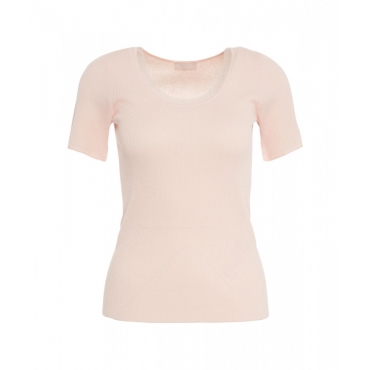 Top con inserti in tulle rosa