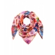 Foulard in seta con stampa floreale rosa